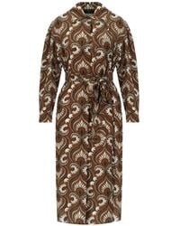 Weekend by Maxmara - Tie-Waist Printed Dress - Lyst