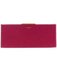 Saint Laurent - Logo-Print Chain-Strap Clutch Bag - Lyst