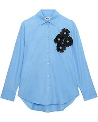 MSGM - Blouse Met Bloemenapplicatie - Lyst