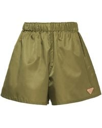 Prada - Re-Nylon Triangle-Logo Shorts - Lyst