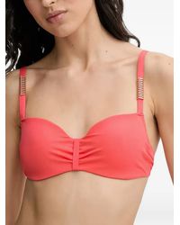Chantelle - Icon Ruched Bead-Embellished Bikini Top - Lyst