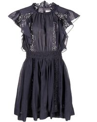 Isabel Marant - Lace-Panel Short-Sleeve Dress - Lyst