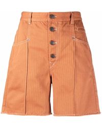 Isabel Marant - Button-Fastening Cotton Shorts - Lyst