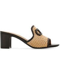 Ferragamo - Gancini Ornament Mid-Heel Slides - Lyst