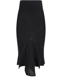 Rick Owens - Asymmetric Midi Skirt - Lyst