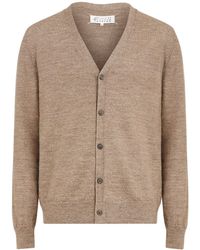 Maison Margiela - Fine Knit Cardigan With Elbow Patches For - Lyst