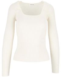 P.A.R.O.S.H. - Ribbed-Knit Square-Neck Sweater - Lyst