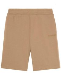 Burberry - Logo-Appliqué Cotton Shorts - Lyst