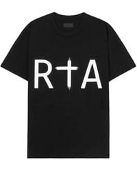 RTA - Liam Katoenen T-Shirt Met Kruis-Logo - Lyst