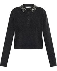 Gestuz - Embellished-Collar Knitted Top - Lyst