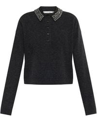 Gestuz - Embellished-Collar Knitted Top - Lyst