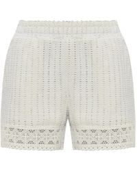 AllSaints - Elma Crochet-Knit Lace-Trim Shorts - Lyst