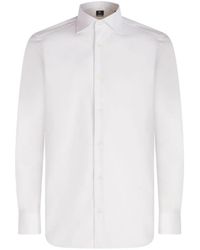 BOGGI - Slim Fit Pinpoint Cotton Shirt - Lyst