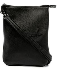 discord Yohji Yamamoto - Logo-Embroidered Leather Shoulder Bag - Lyst