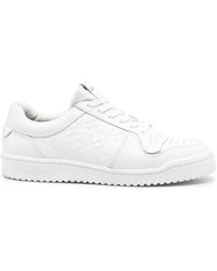 Sandro - Embossed Cross Leather Sneakers - Lyst