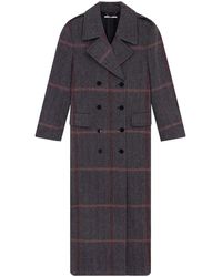 Stella McCartney - Plaid-Check Wool Maxi Coat - Lyst