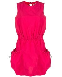 Moncler - Sleeveless Cotton Mini Dress - Lyst