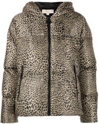 MICHAEL Michael Kors - Leopard-print Hooded Puffer Jacket - Lyst