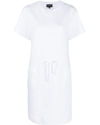 Emporio Armani - Kleid mit Logo-Patch - Lyst