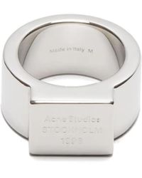 Acne Studios - Anello A Sigillo Con Logo Inciso - Lyst