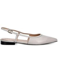 Furla - Pointed Buckle Leather Ballet Flats - Lyst