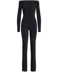 Ralph Lauren - Off-Shoulder Long-Sleeve Jumpsuit - Lyst