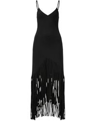 Pinko - Fringed V-Neck Maxi Dress - Lyst