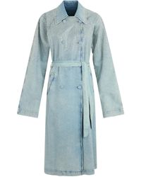 Liu Jo - Denim Trenchcoat Verfraaid Met Stras - Lyst