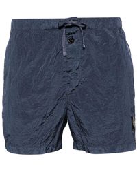 Stone Island - Compass-patch Crinkled Swim Shorts - Lyst