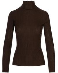 Agnona - Ribbed-Knit Scalloped-Edge Sweater - Lyst