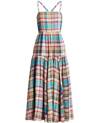 Polo Ralph Lauren - Plaid-pattern Linen Maxi Dress - Lyst