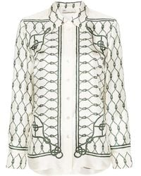 Tory Burch - Zijden Blouse Met Geknoopte Print - Lyst