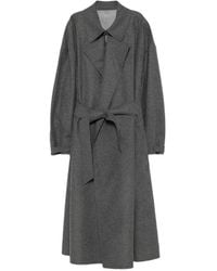 Emporio Armani - Belted Wool-Blend Oversized Coat - Lyst