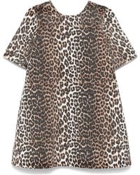Ganni - Dress With Animal Print - Lyst