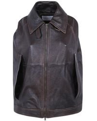 7 For All Mankind - Cape En Cuir À Fermeture Zippée - Lyst