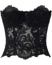 Ermanno Scervino - Top Estilo Corsé Con Capa De Encaje - Lyst