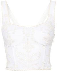 Charo Ruiz - Mariel Embroidery Cropped Top - Lyst