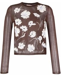 Tory Burch - Top Con Ricamo A Fiori - Lyst