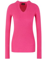 Giorgio Armani - V-Neck Ribbed Jumper - Lyst