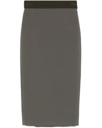 Peserico - Kokerrok Met Elastische Tailleband - Lyst