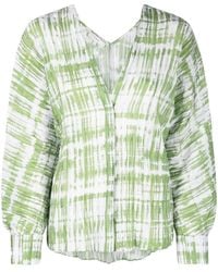 Vince - Tie-Dye Long-Sleeve Silk Blouse - Lyst