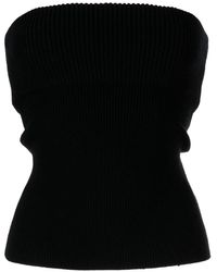 Alexander Wang - Double-layer Ribbed-knit Strapless Top - Lyst