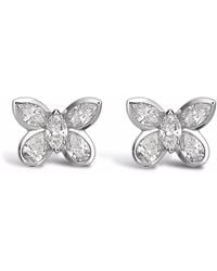 Pragnell - 18Kt Butterfly Diamond Stud Earrings - Lyst