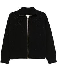 Sandro - Rhinestone-Embellished Zip-Fastening Cardigan - Lyst