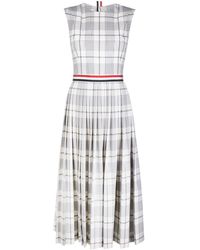 Thom Browne - Pleated Check-pattern Dress - Lyst