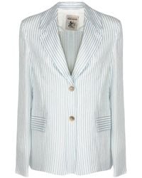 Semicouture - Striped Single-Breasted Blazer - Lyst