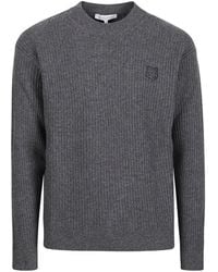 Maison Kitsuné - Gerippter Pullover Mit Fuchskopf - Lyst