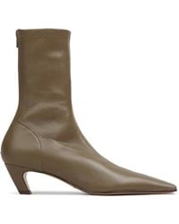KHAITE - Arizona Square-Toe Ankle Boots - Lyst