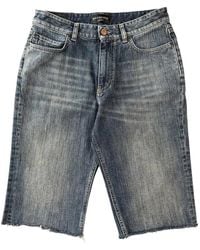 Balenciaga - Faded Raw-Cut Denim Shorts - Lyst