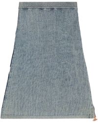 DIESEL - Ribbed Midi Skirt With Vintage Wash - Lyst